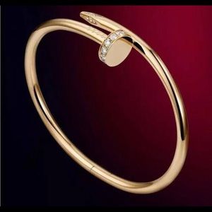 18k Gold Plated Designer Bangle Bracelet/ CZ Stone